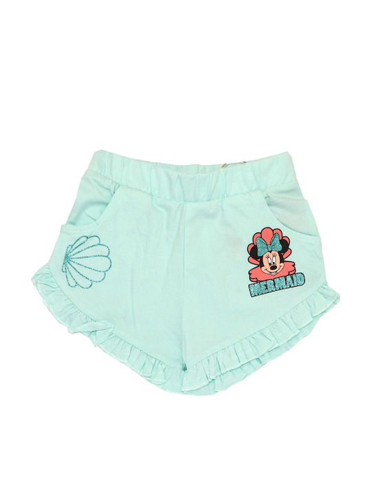 Șort/Salopetă Copii din Material Textil Minnie Mouse Turcoaz