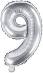 Balloon Foil Number 9 Silver Numbers