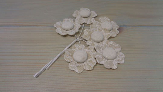 Palma Emporio Decorative Flower for DIY Crafts Beige 6pcs 4x12cm