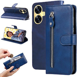 Zipper Wallet Blue (Realme C55)