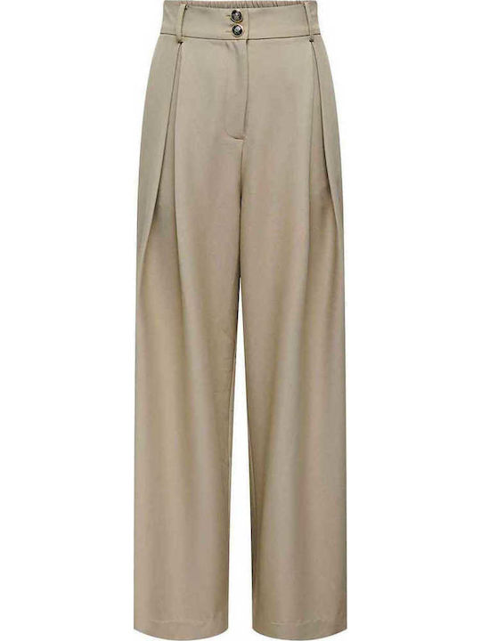 Only Damen Stoff Hose Loose Fit Braun