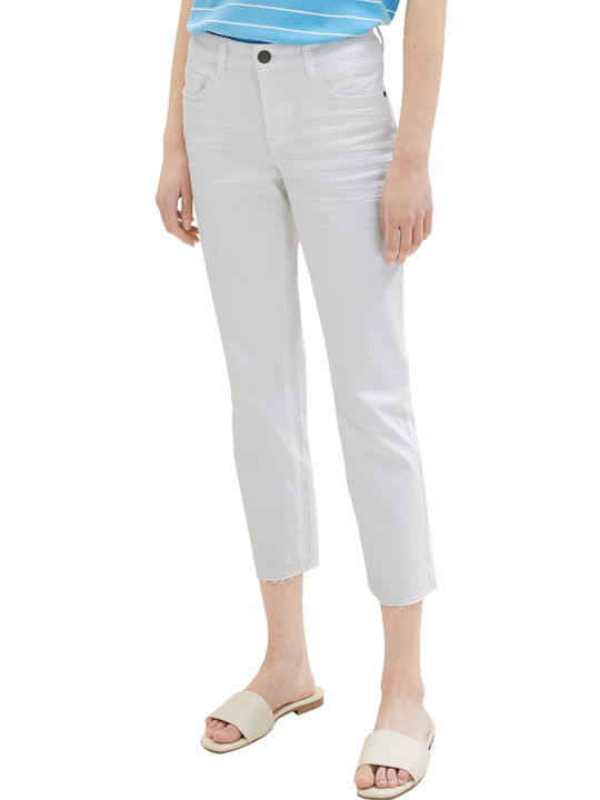 Tom Tailor Γυναικείο Jean Παντελόνι σε Slim Εφαρμογή Λευκό