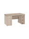 Birou Alfa din Lemn Gri / Stejar 145x65,5x75,5cm