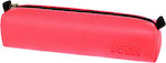 Polo Fabric Pink Pencil Case with 1 Compartment