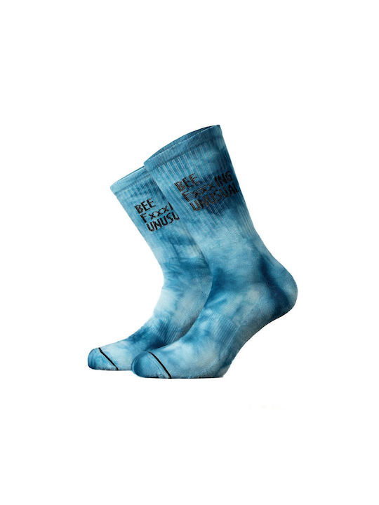 Bee. Unusual. Unusual Tie Dye Issue Socks Blue