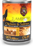 Ambrosia Canned Grain Free Wet Dog Food with Chicken and Salmon 1 x 400gr