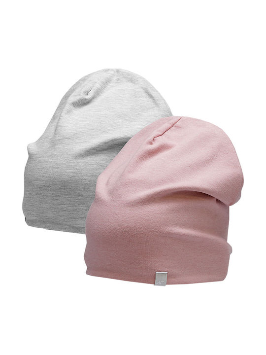 Kids Beanie Double Sided Fabric Pink