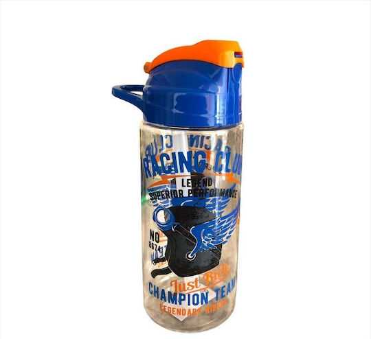 Sidirela Falcon Kids Water Bottle Plastic with Straw Blue 500ml