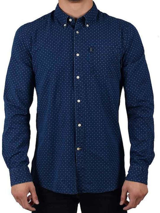 Barbour Men's Shirt Long Sleeve Cotton Blue