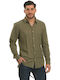 Posh Men's Shirt Long Sleeve Linen Khaki