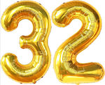 Set of 2 Balloons Foil Gold Jumbo Numbers 100cm