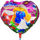 Balloon Foil Valentine's Day Heart Multicolour 20cm