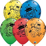 Set of 5 Balloons Latex Multicolour Graduation Happy