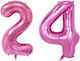 Set 2 Ballons Folie Rosa Jumbo Zahlen 100cm