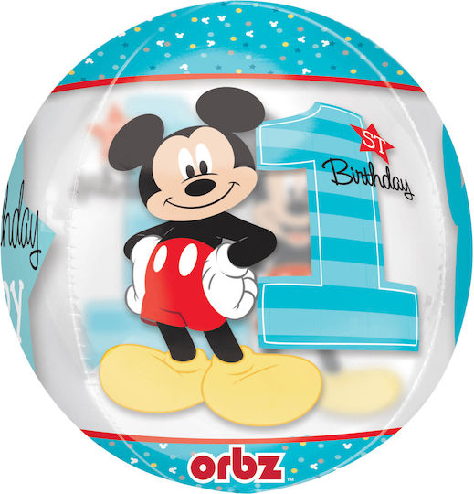 Μπαλόνι Στρογγυλό Γενεθλίων Mickey Bubble Orbz 40εκ.
