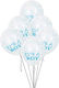 Set of 6 Balloons Latex Blue Boy Birth