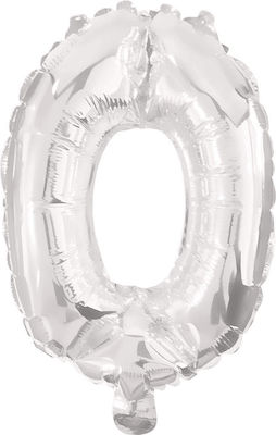 Balloon Foil Number 0 Silver 10cm