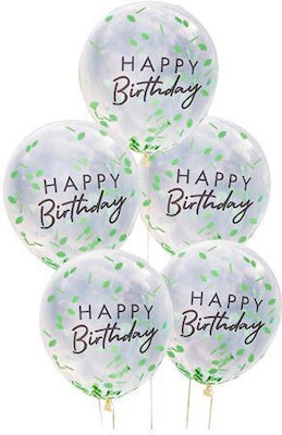 Set of 5 Balloons Latex Green Birthday-Celebration