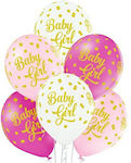 Set 6 Ballons Latex Rosa Geburtstagsfeier 30cm