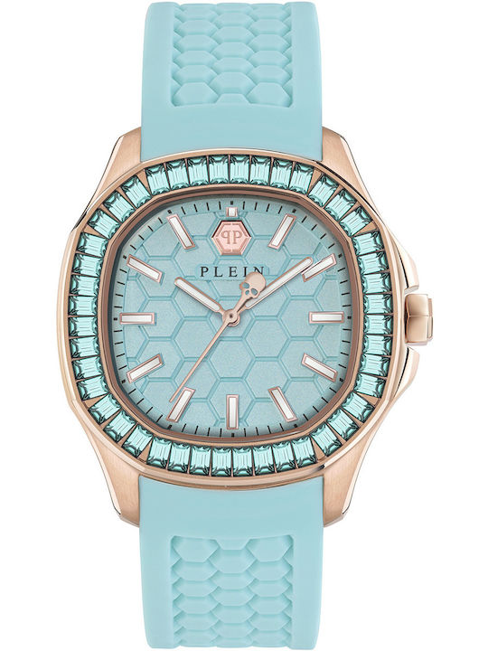 Philipp Plein Women's Watch with Blue Rubber Strap