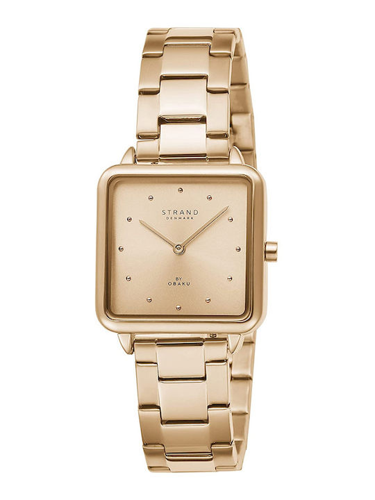 Strand by Obaku Women's Watch with Gold Metal Bracelet