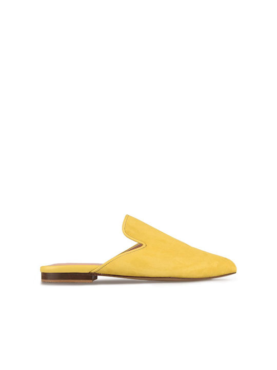 I Love Sandals Julia/S Mules mit Wohnung Absatz in Gelb Farbe