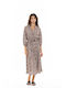 Pink Label Summer Midi Shirt Dress Dress Brown