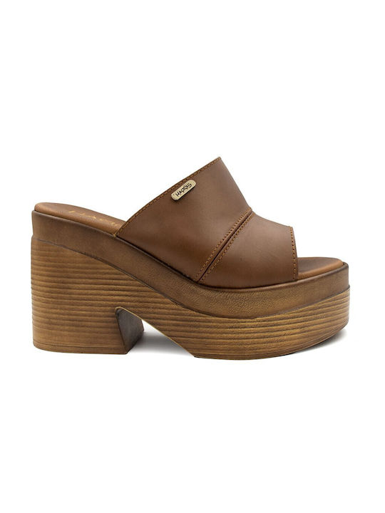 Harris Chunky Heel Mules Tabac Brown 236