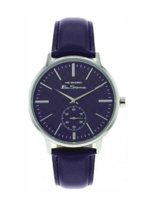 Ben Sherman Men's Watch Battery with Purple Leather Strap