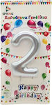 Birthday Candle Number "2" in Silver Color SDS-18552