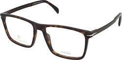 David Beckham Men's Acetate Prescription Eyeglass Frames Brown Tortoise DB 1094 BXC
