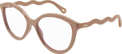 Chloe Plastic Eyeglass Frame Cat Eye Brown CH00...