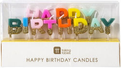 Rainbow Happy Birthday Candles Multicolour