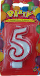 Happy House Birthday Candle Number "5" in Red Color