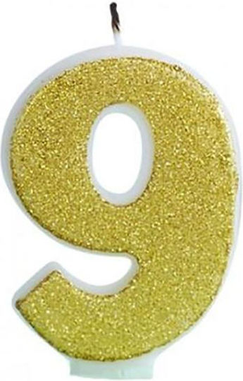 Ginger Ray Birthday Candle Number "9" in Gold Color PM-966