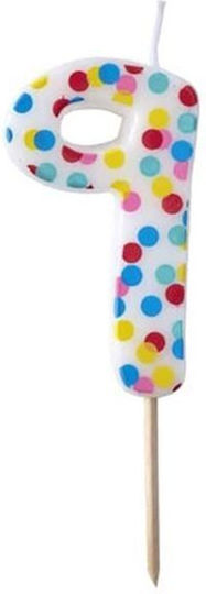 Ginger Ray Polka Dot Κεράκι Γενεθλίων Αριθμός Πολύχρωμο PM-976