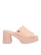 Mules mit Chunky Hoch Absatz in Rosa Farbe
