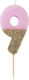 Talking Tables Geburtstagskerze Nummer "9" in Rosa Farbe BDAY-CANDLE-9