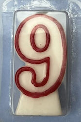 Susy Card Birthday Candle Number "9" in Red Color 015996.K