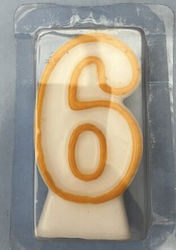 Susy Card Birthday Candle Number "6" in Yellow Color 015941.K