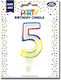 Birthday Candle Number "5" Multicolored