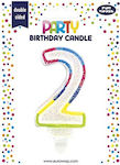 Birthday Candle Number "2" Multicolored