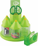 Plastic Organizator de birou Σετ în culoarea Verde 12x16.2cm.