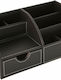 Leather Desk Organizer in Black Color