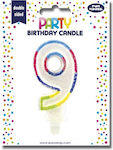 Birthday Candle Number "9" Multicolored