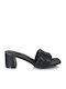 Malesa Chunky Heel Mules Black