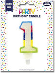 Birthday Candle Number "1" Multicolored