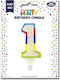 Birthday Candle Number "1" Multicolored