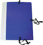 Folder with Ribbon and Ears for Paper A4 Blue Πάνινη Ράχη