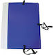 Folder with Ribbon and Ears for Paper A4 Blue Cloth Spine